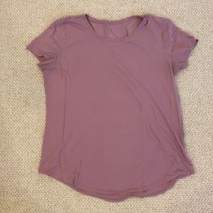 Curved hem pink t-shirt